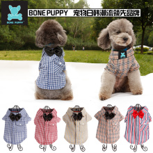 BONEPUPPY Hot Selling Moda Adorável Bowtie Elengant Dog T Shirt Filhote de Cachorro Gato Camisa Polo Vestuário Roupas